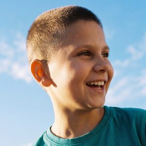 Boy with buzz cut