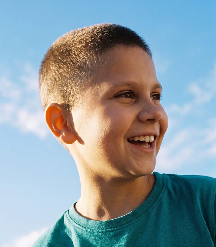Boy with buzz cut