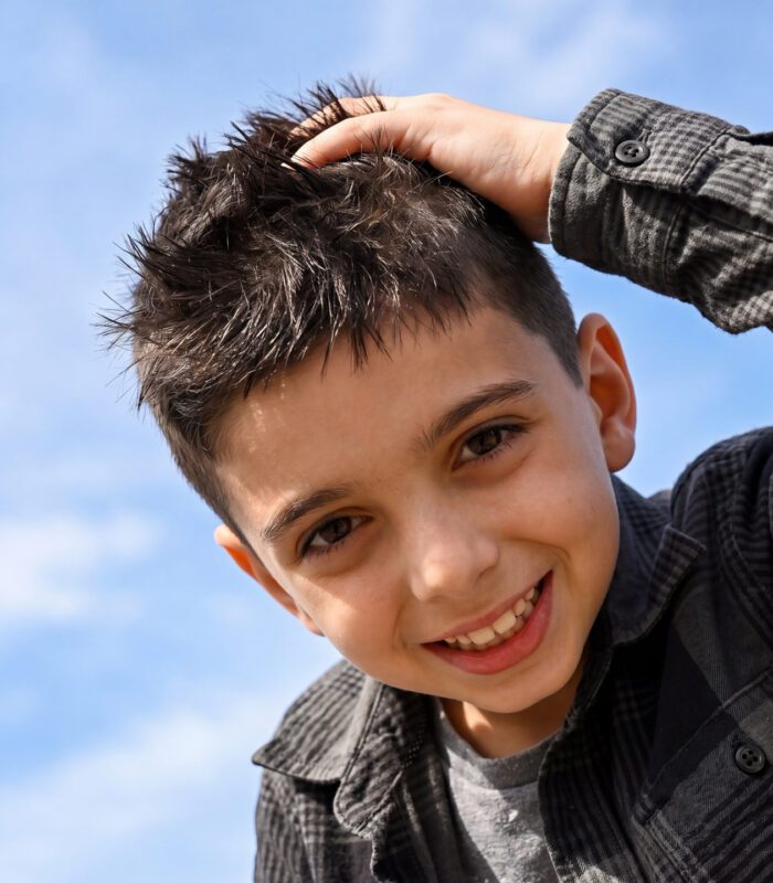 Boy with a crew cut