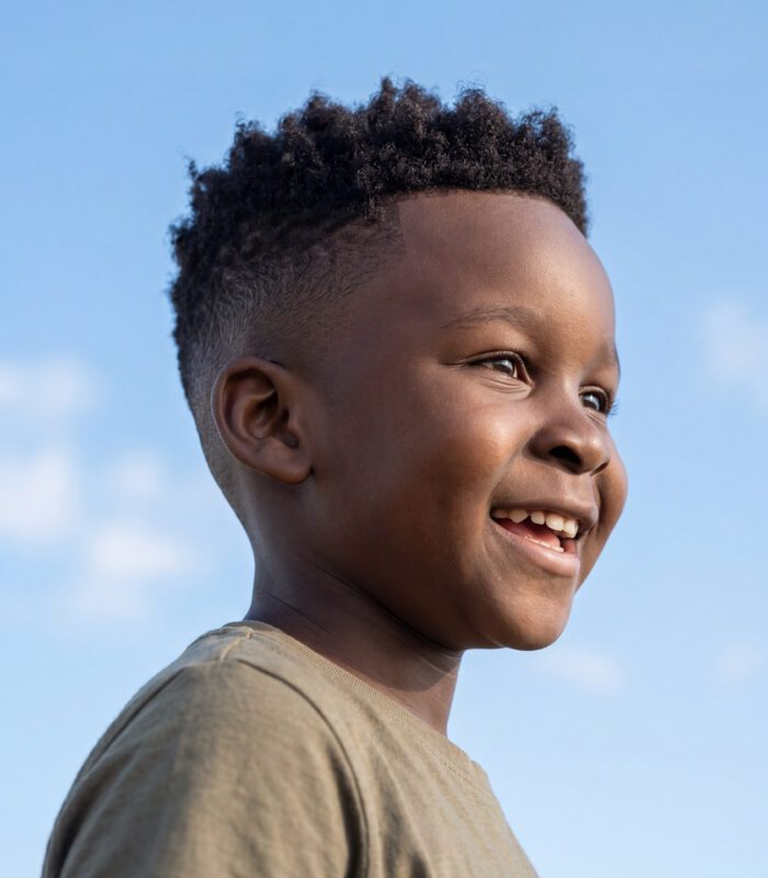 Boy with mid-taper fade