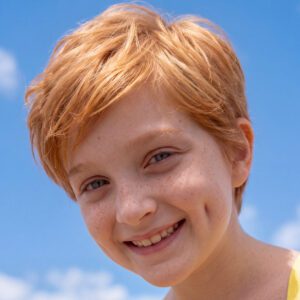 Girl with pixie cut