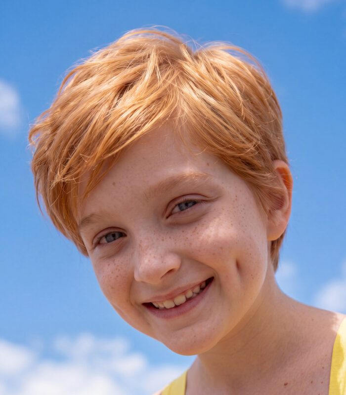 Girl with pixie cut