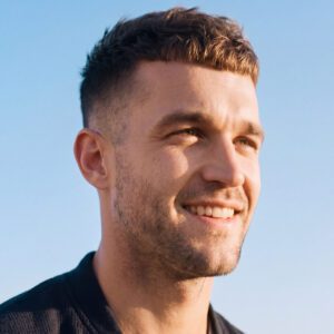 Man with french crop hairstyle