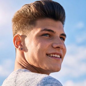 Man with pompadour hairstyle