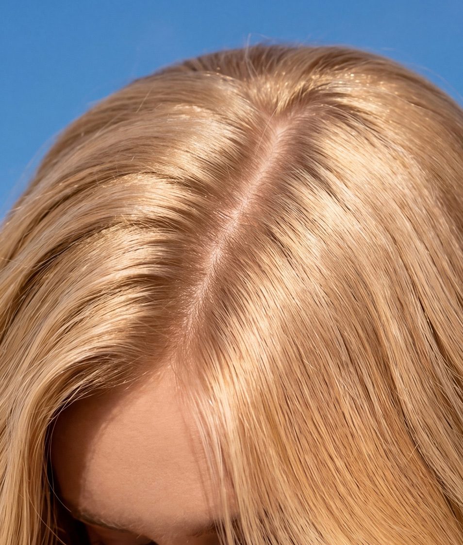 Woman with long flowing red hair.